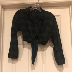 Flannel crop top